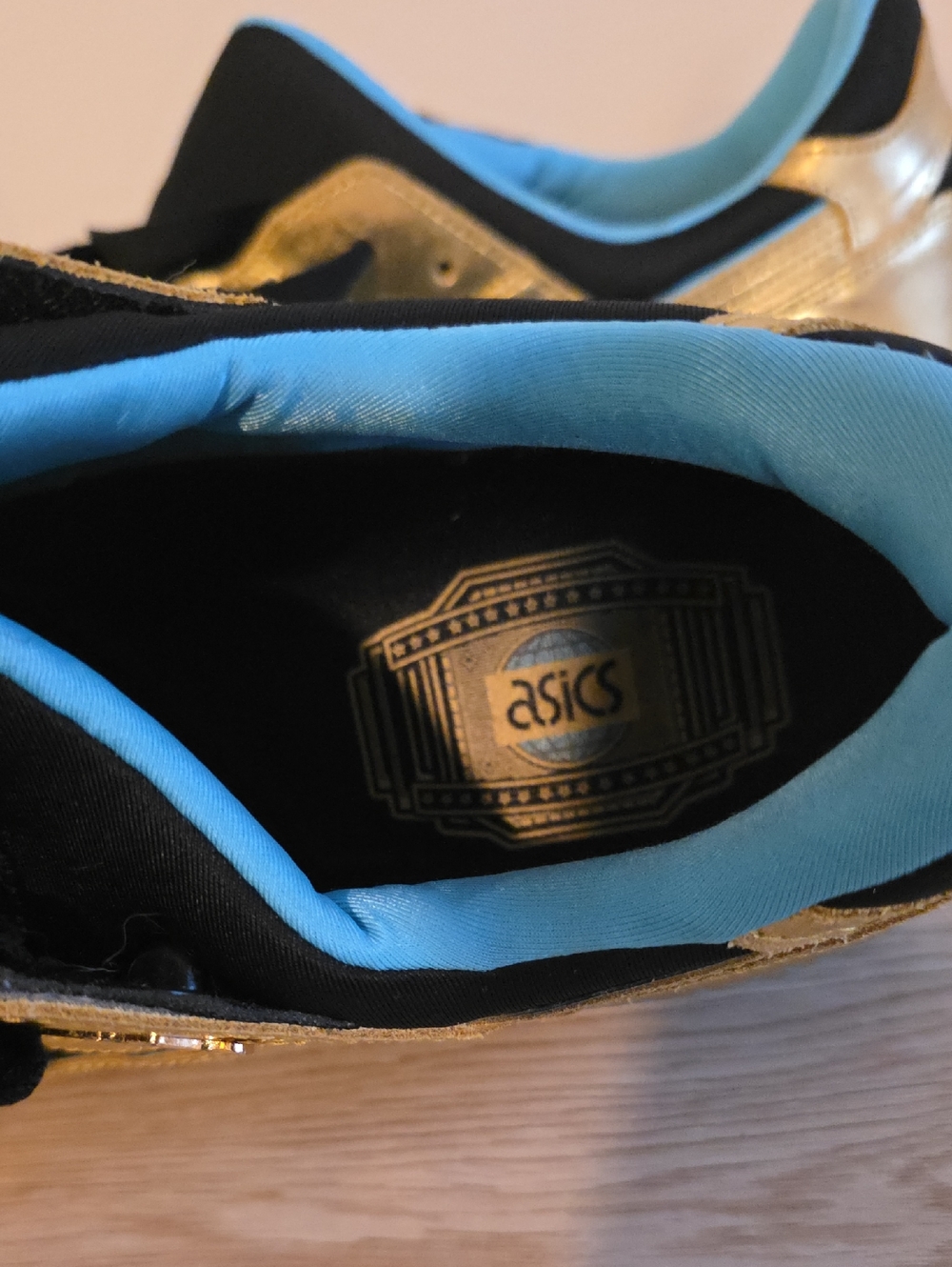 Asics Gel Lyte III Metallic Gold and Blue Sneakers Mens Size 12 - Picture 6 of 6
